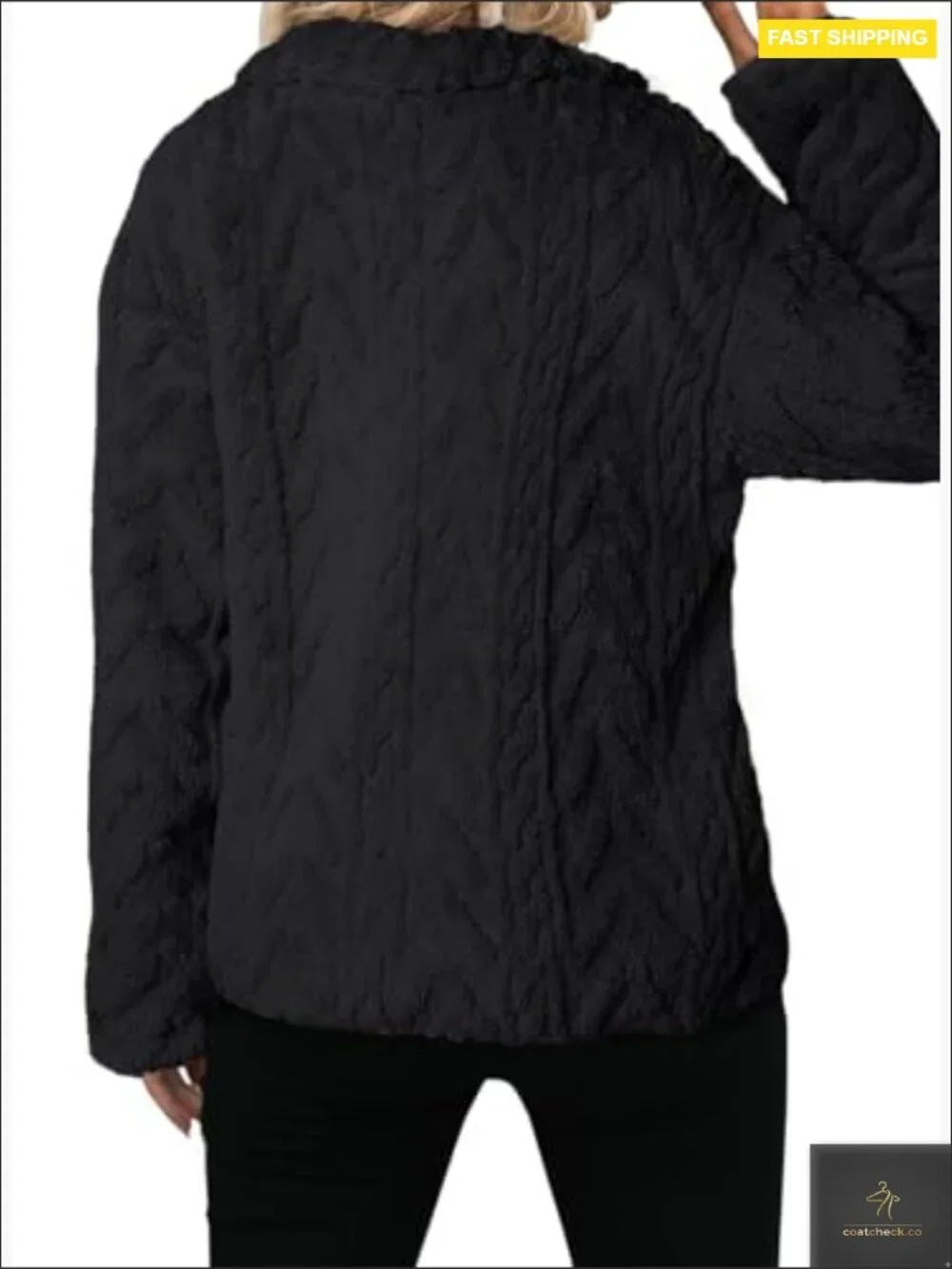 Oversized Fleece Jacket Casual Chic Winter Cozy Teddy Fabric Stand Collar